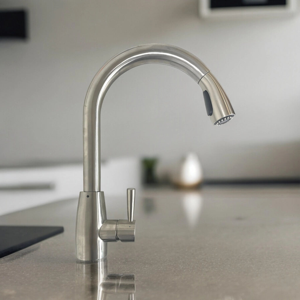 Miscelatore per cucina in acciaio inox con doccia estraibile alta qualità