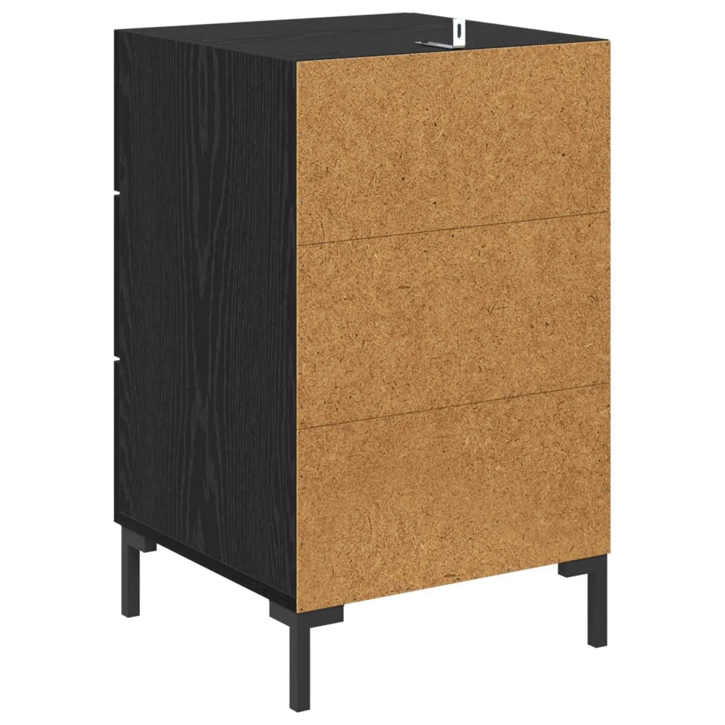 Armadio da Notte Rovere Nero 40 x 40 x 66 cm Legno multistrato