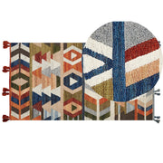 Tappeto kilim di lana multicolore fatto a mano 80 x 150 cm soggiorno camera da letto
