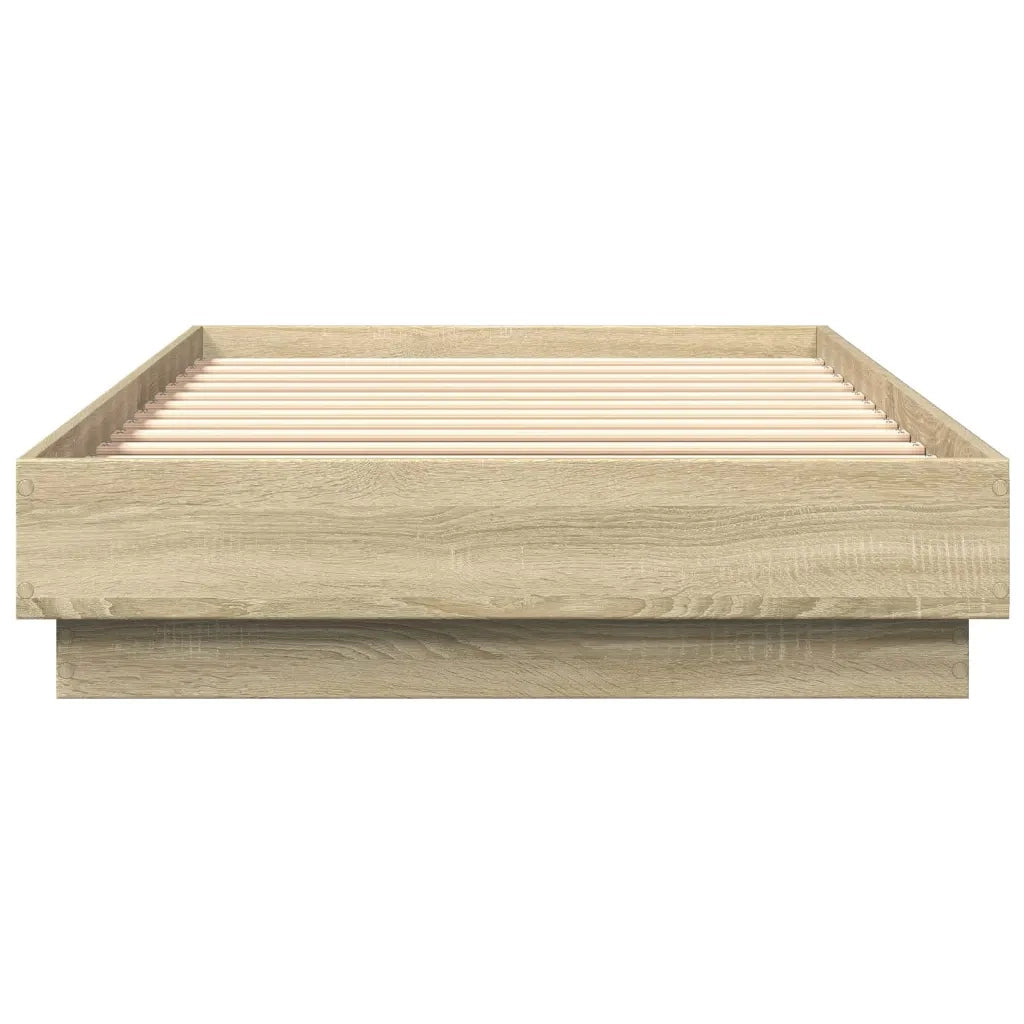 Letto singolo | Letto per adulti | Giroletto con LED Rovere Sonoma 100x200 cm