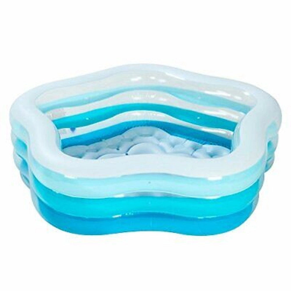 Trade Shop - Piscina Gonfiabile A Forma Di Stella 3 Anelli Bambini 185x180x53 Cm Estate 56495 -