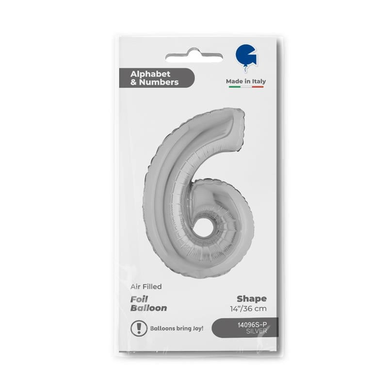 MAURY'S PALLONCINO MYLAR PICCOLO ARGENTATO 6" 14X36 CM
