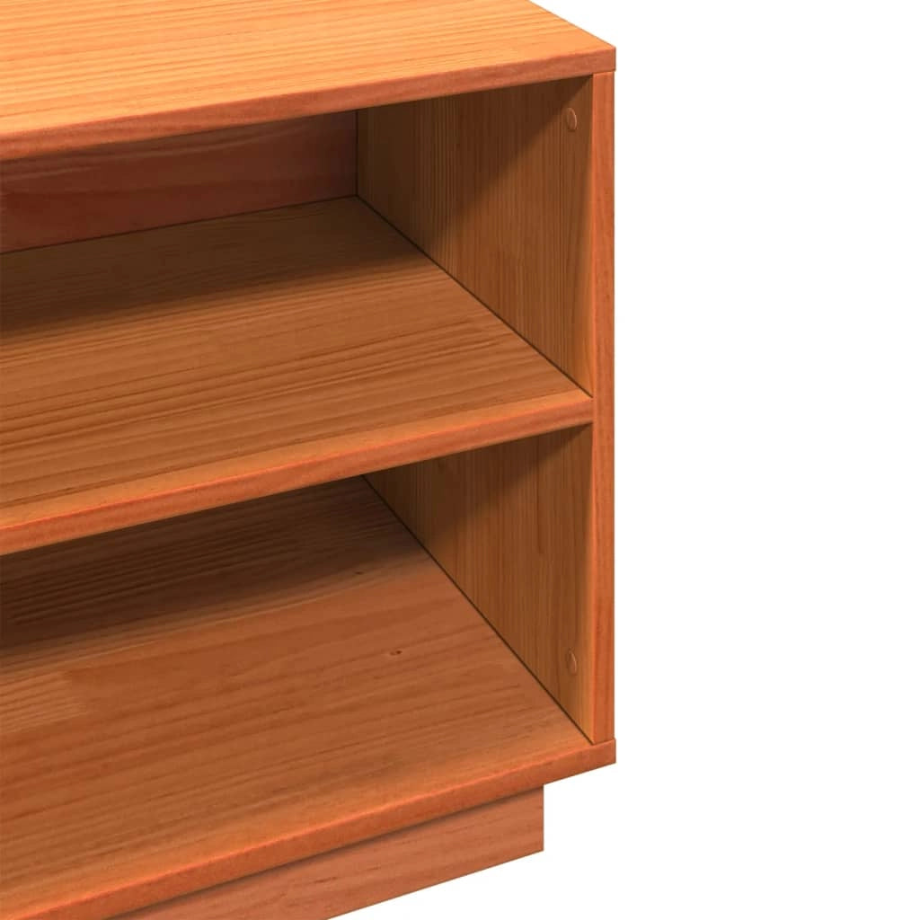 Scarpiera mobile contenitore per scarpe mobile per ingresso/corridoio/soggiorno finitura a cera 110 x 34 x 45 cm legno massello di pino marrone 02_0021743
