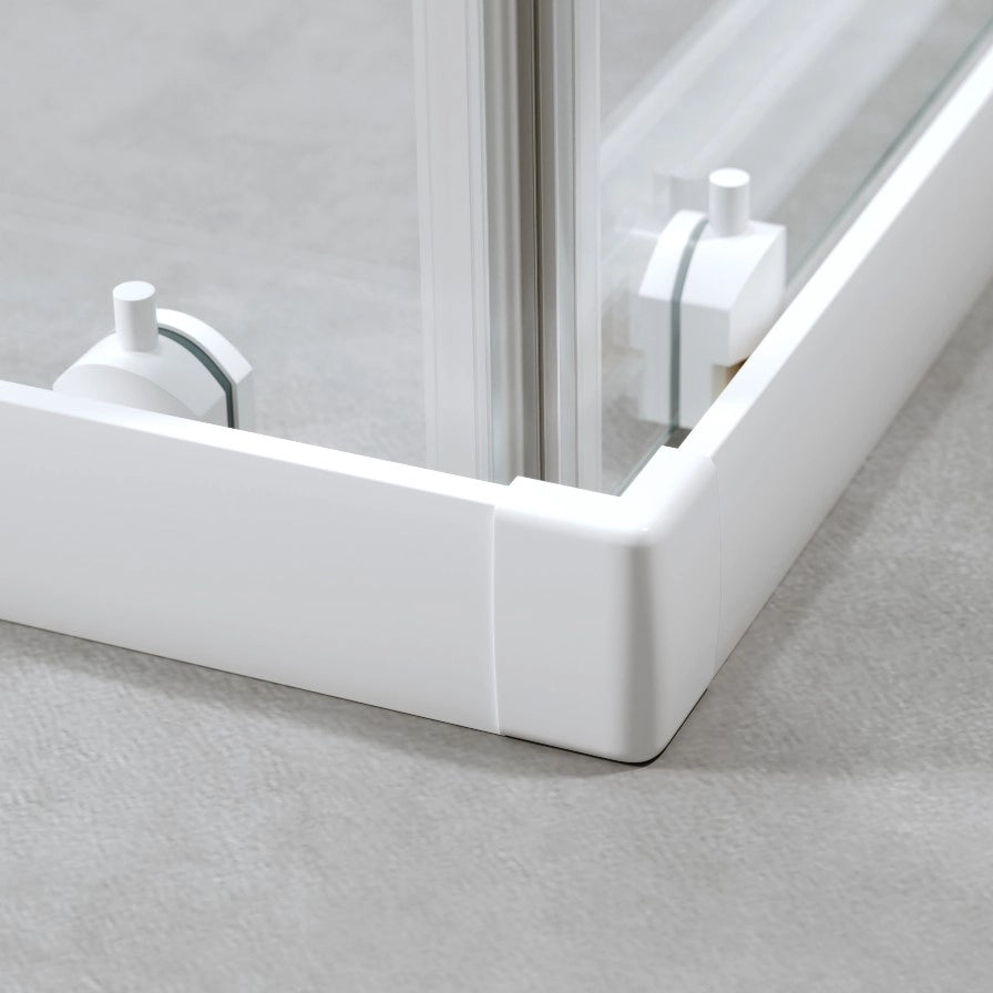 Cabina Doccia 3 Lati 80x80x80 Cm Scorrevole Profili Bianco Opaco 6mm| Neat