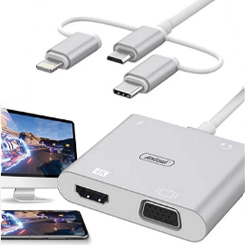 Trade Shop - Cavo Hdtv 3in1 Adattatore Convertitore Hdmi Maschio-hdmi Femmina Risoluzione 4k Hdr Q-hd399 -