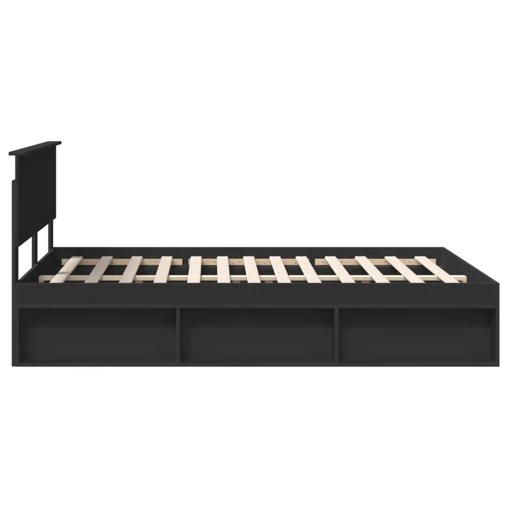 Struttura del letto Nero 135 x 190 cm Pino massello