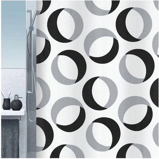 Douchegordijn antischiuma - antibatterico e lavabile - tessuto acqua impermeabile a rete - 180 x 200 cm - bianco
