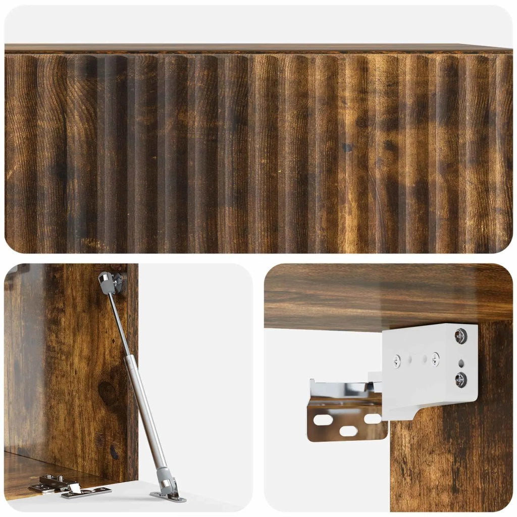 Mobile TV da Muro | Armadietto TV | Mobile Porta TV Rovere Fumo 59,5 x 31 x 30 cm