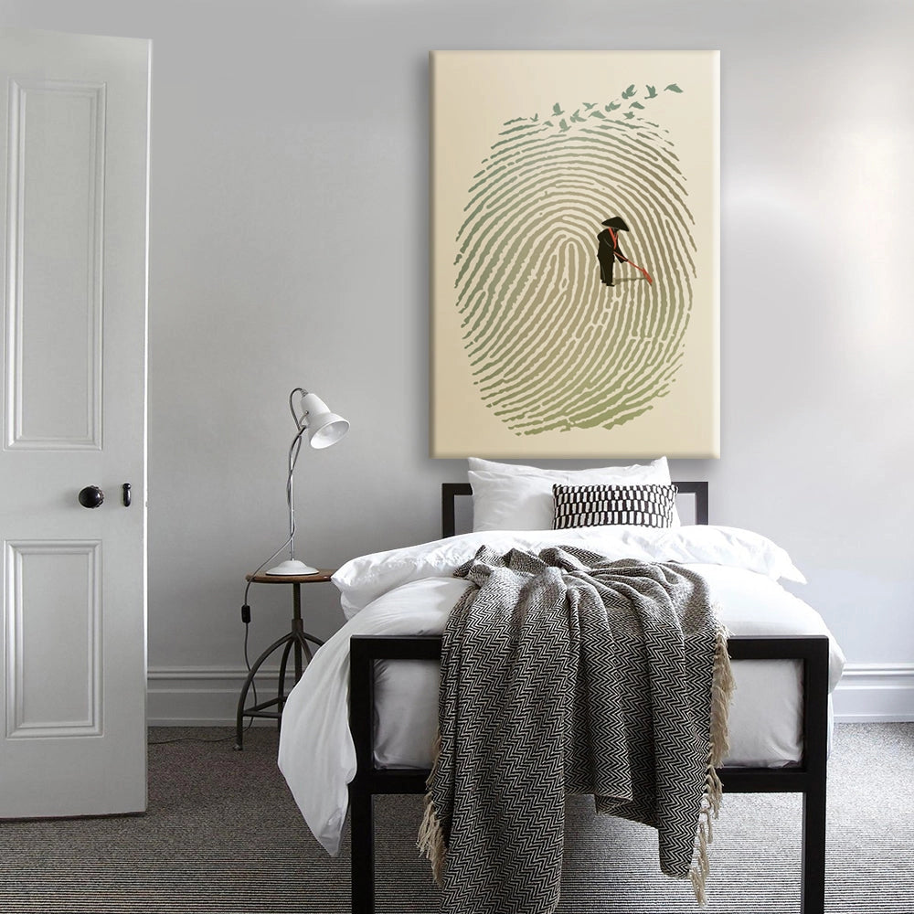GIARDINO ZEN - Impronta - Quadro stampato su Tela e montato su telaio in legno Misura: 70x100 cm