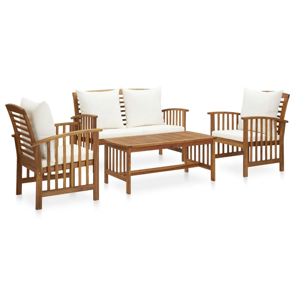 Set Divani da Giardino 4 pz con Cuscini in Massello di Acacia 3057975