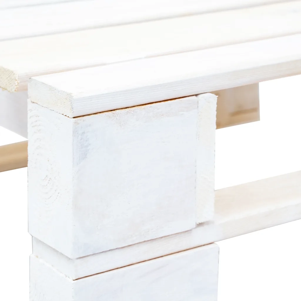Ottomana da Giardino Pallet in Legno di Pino Impregnato Bianco 3066428