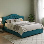 Letto Matrimoniale Allik, Letto Matrimoniale Materasso Incluso Made in Italy, Azzurro