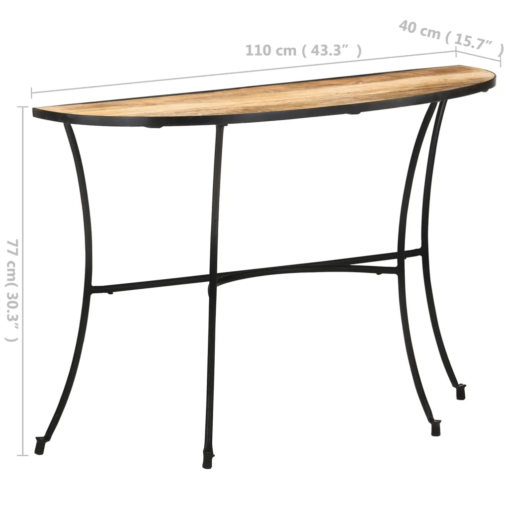 Tavolino Laterale 110x40x77 cm in Legno Massello di Mango