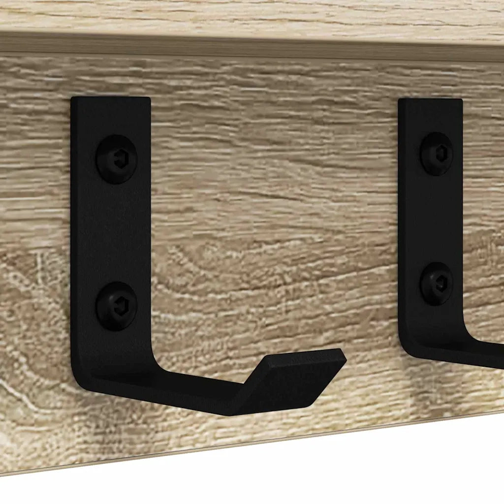 vidaXL Appendiabiti a muro rovere sonoma 60 x 10.5 x 10.5 cm