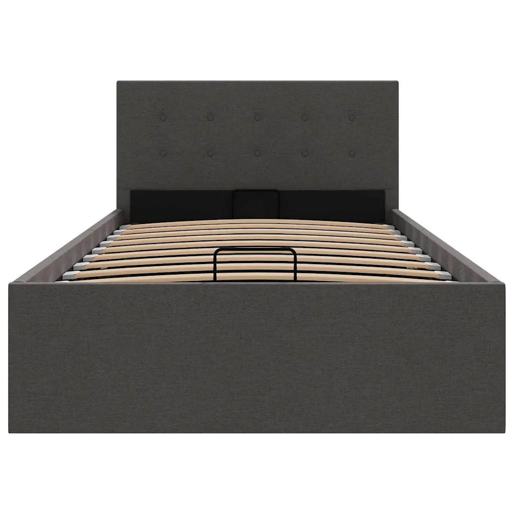 Giroletto Idraulico Contenitore-Struttura Letto Grigio Scuro Tessuto 100x200cm