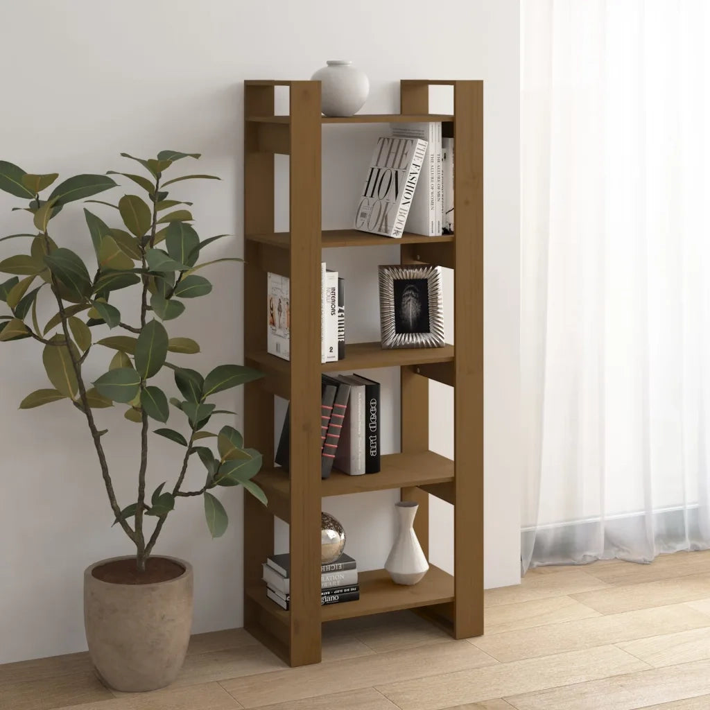 Libreria/Divisorio Marrone ambra 60x35x160 cm Legno Massello 813892
