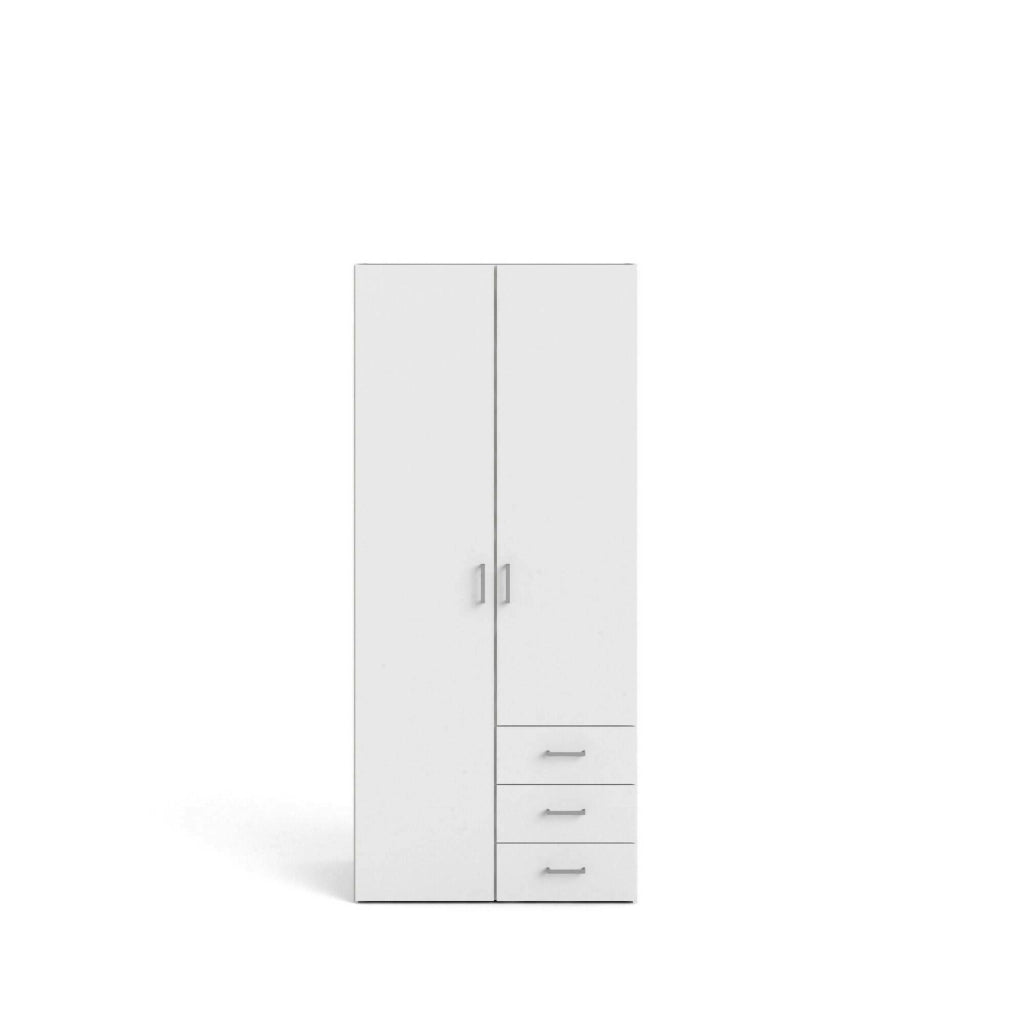 Arci, Guardaroba 2 ante\ Multiuso 2 Ante Appendiabiti, 49.5x175.4h cm Bianco