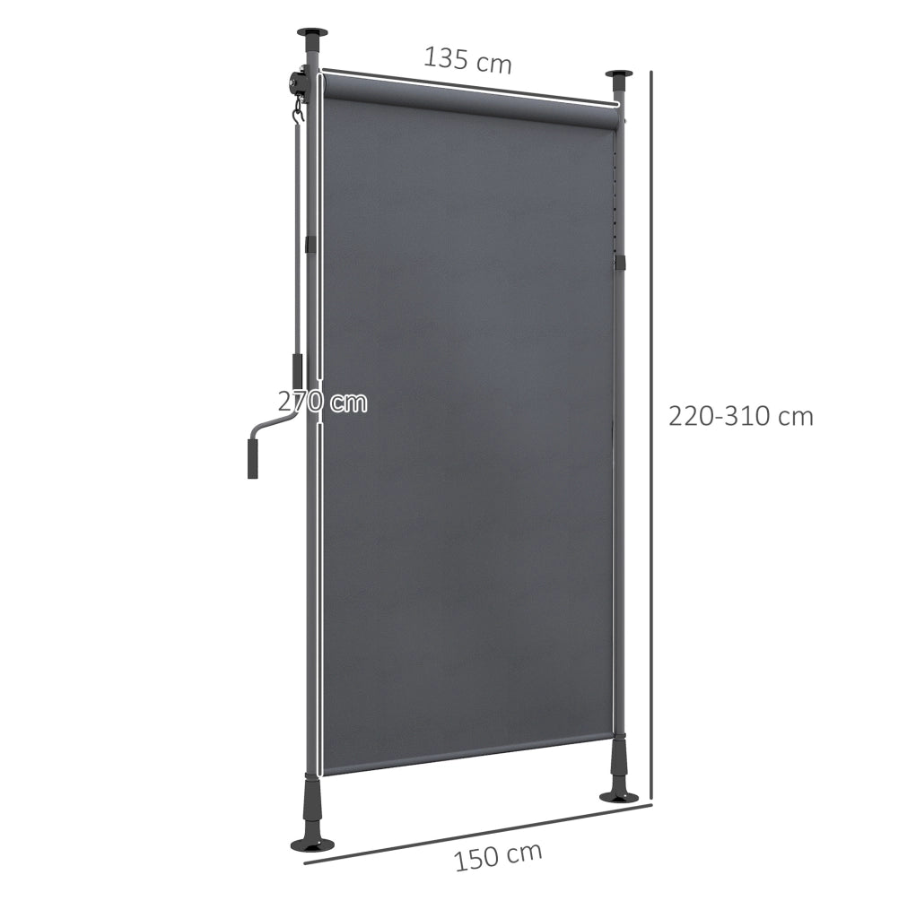 Tenda da sole verticale 150 cm, altezza regolabile 220-310 cm