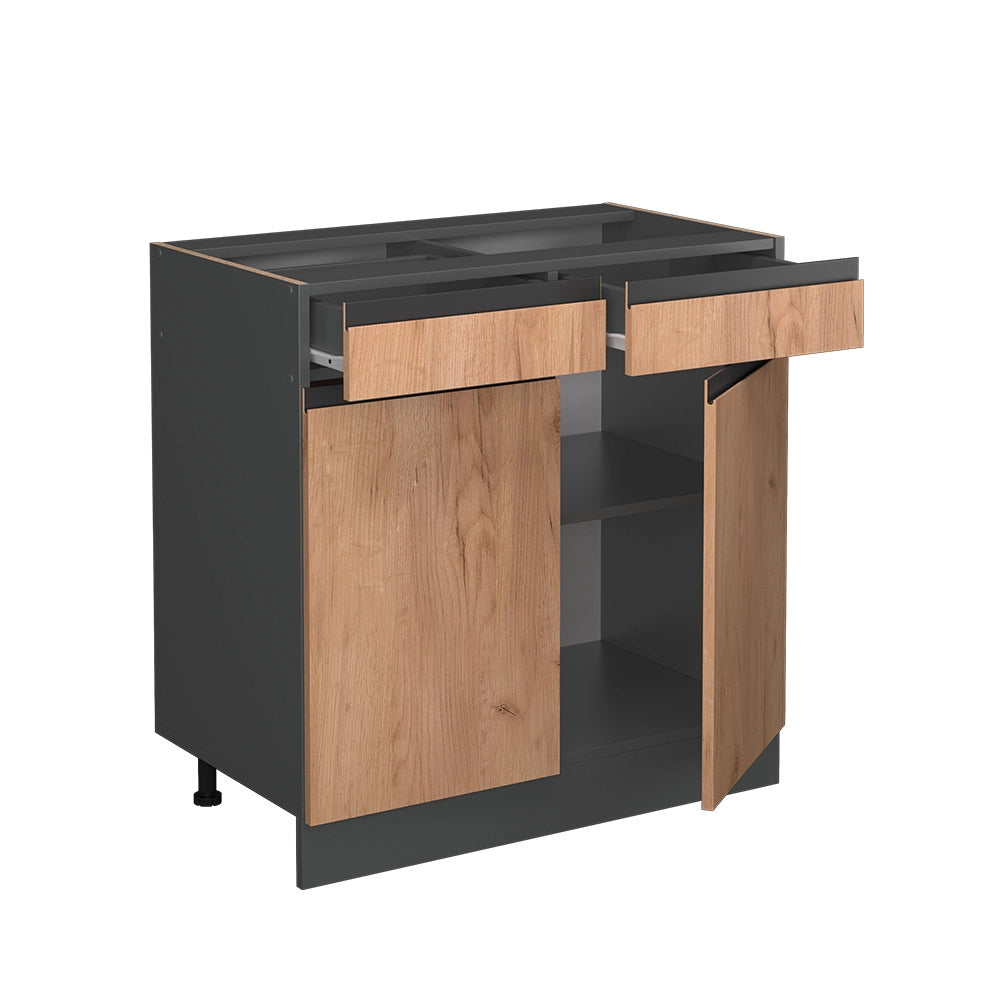 Vicco Mobiletto base per cucina Quercia dorata 80 cm PL Marmo