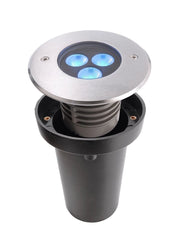 Faretto calpestabile incasso CARRABILE 24V LED7W DMX GROUND LIGHT luce colorata RGB IP67 dimmerabile segnapassi giardino