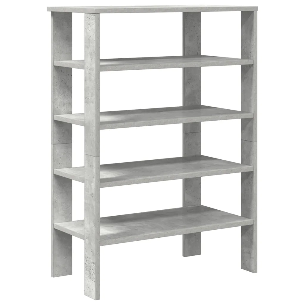 Scarpiera-Scaffale per scarpe Grigio Cemento 61x32x87,5 cm in Legno Multistrato