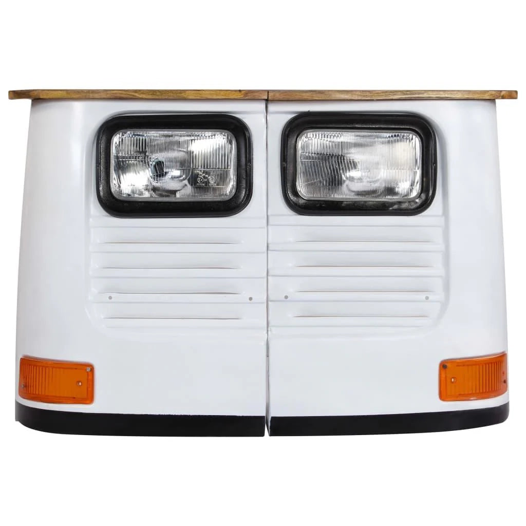 Buffet credenza mobiletto consolle mobile contenitore legno massello di mango forma di camion bianco 4402169