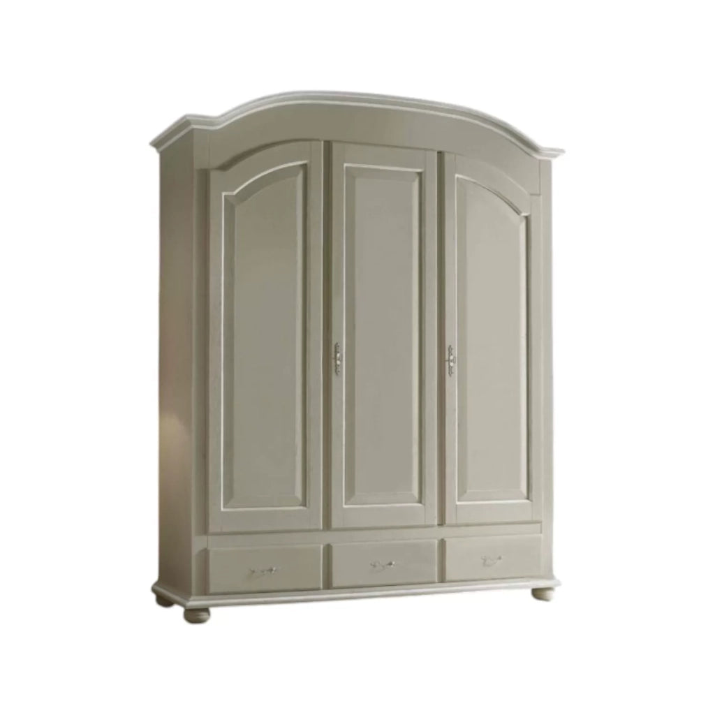 Armadio shabby 3 ante legno grigio provenzale 181x61x224 - Mobili 2G