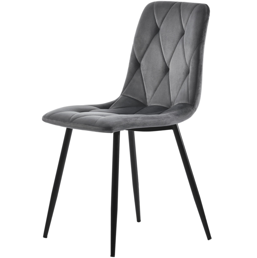 Set tavolo da pranzo 117x68 cm; 4 sedie; moderno; MDF; grigio