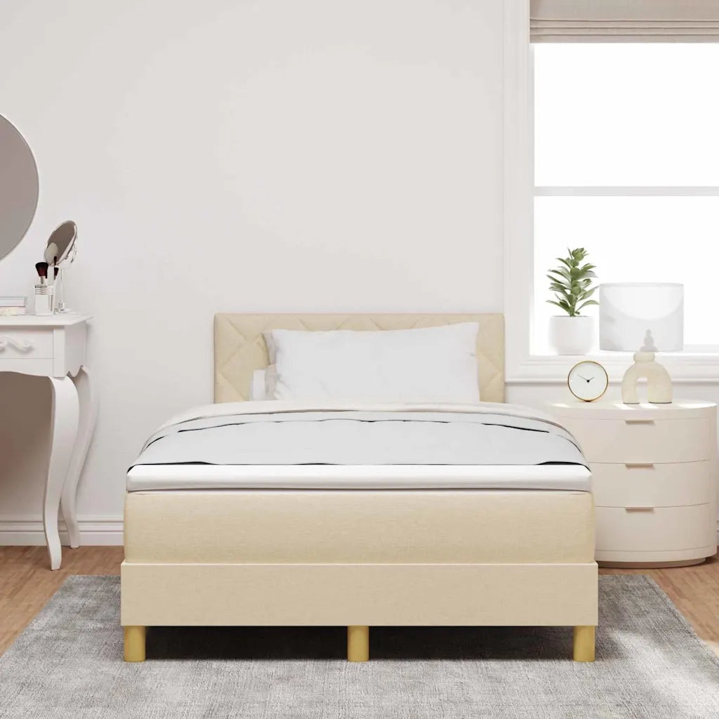 Letto a Sorgente LED con strisce LED Crema 120 x 200 cm Tessuto 3342511