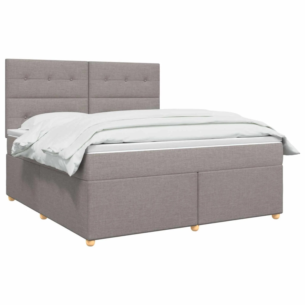 Letto box spring con materasso Tortora 180 x 200 cm Tessuto 3453946