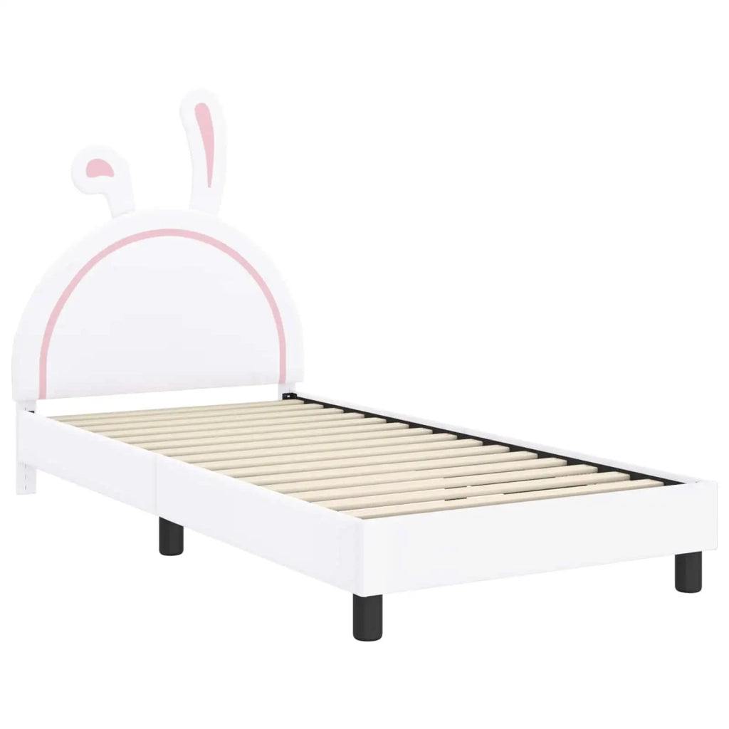 Struttura letto bambini con testata-Giroletto per bambini Bianco 90 x 190 cm PU