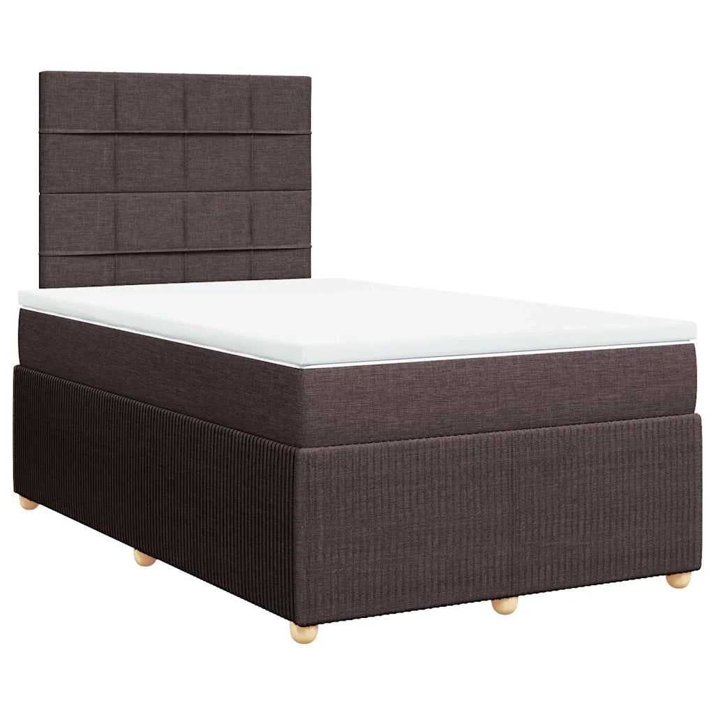 Giroletto a Molle con Materasso Marrone Scuro 120x200cm Tessuto 3294326
