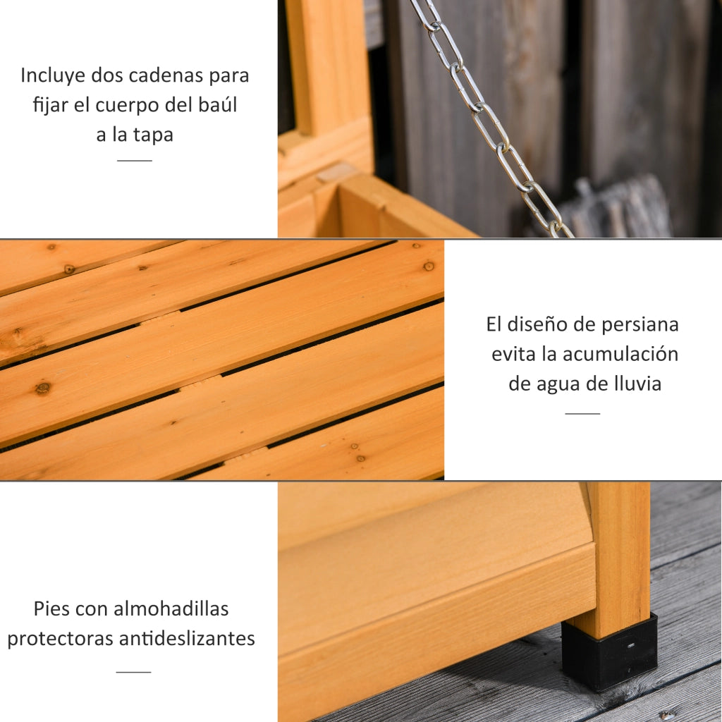 Cassa da Giardino in Legno ¨C zephmum ¨C 127x56x60 cm Naturale
