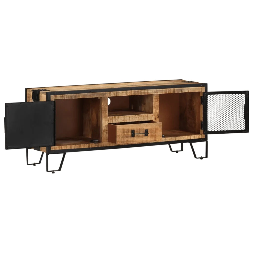 Mobile Porta TV-Credenza per TV 110x31x46 cm in Legno di Mango Grezzo