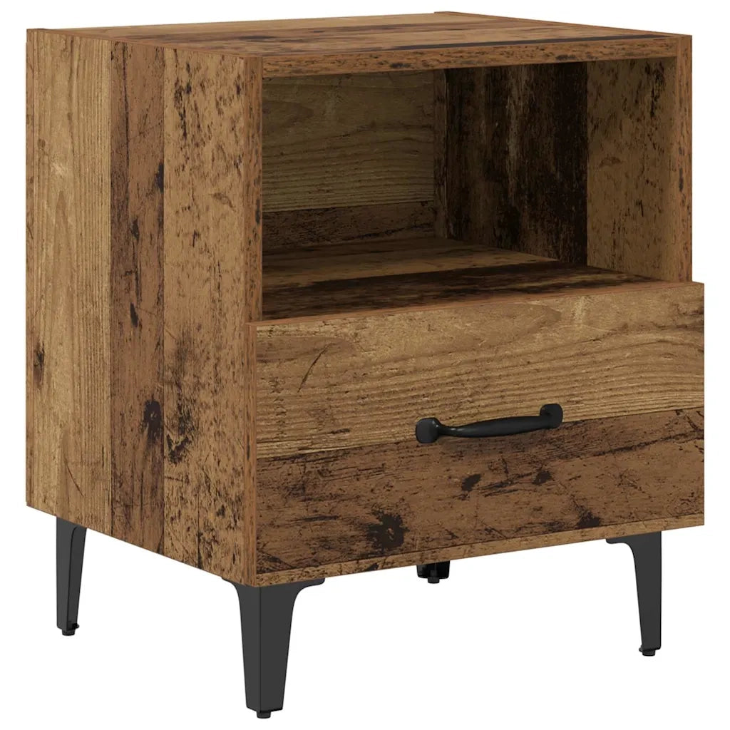 Comodino | Armadio da Notte | Mobiletto da notte con cassetto Legno vecchio 40 x 35 x 47,5 cm