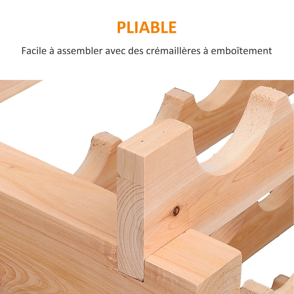 Cassettiera per vini 72 bottiglie ¨C zephmum ¨C 114x28x85cm legno pino naturale