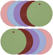 Tavolo di silicone 10 pezzi - Resistenti al calore - Antiscivolo - Pieghevole - Diametro 17,5 cm - Adatto al lavastoviglie - Sottopiatto