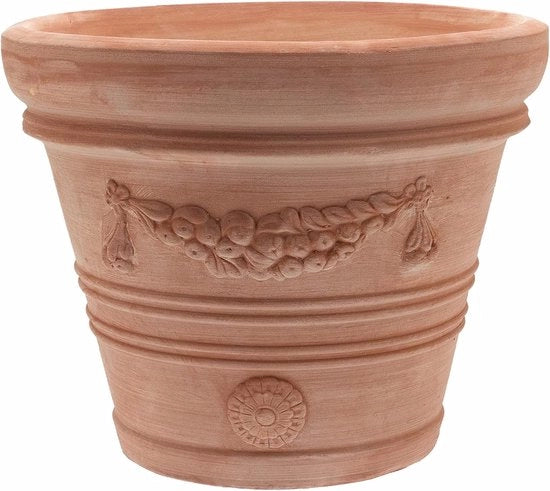 Vaso di terracotta artigianale 30 cm - Vaso decorativo unico per giardino e balcone