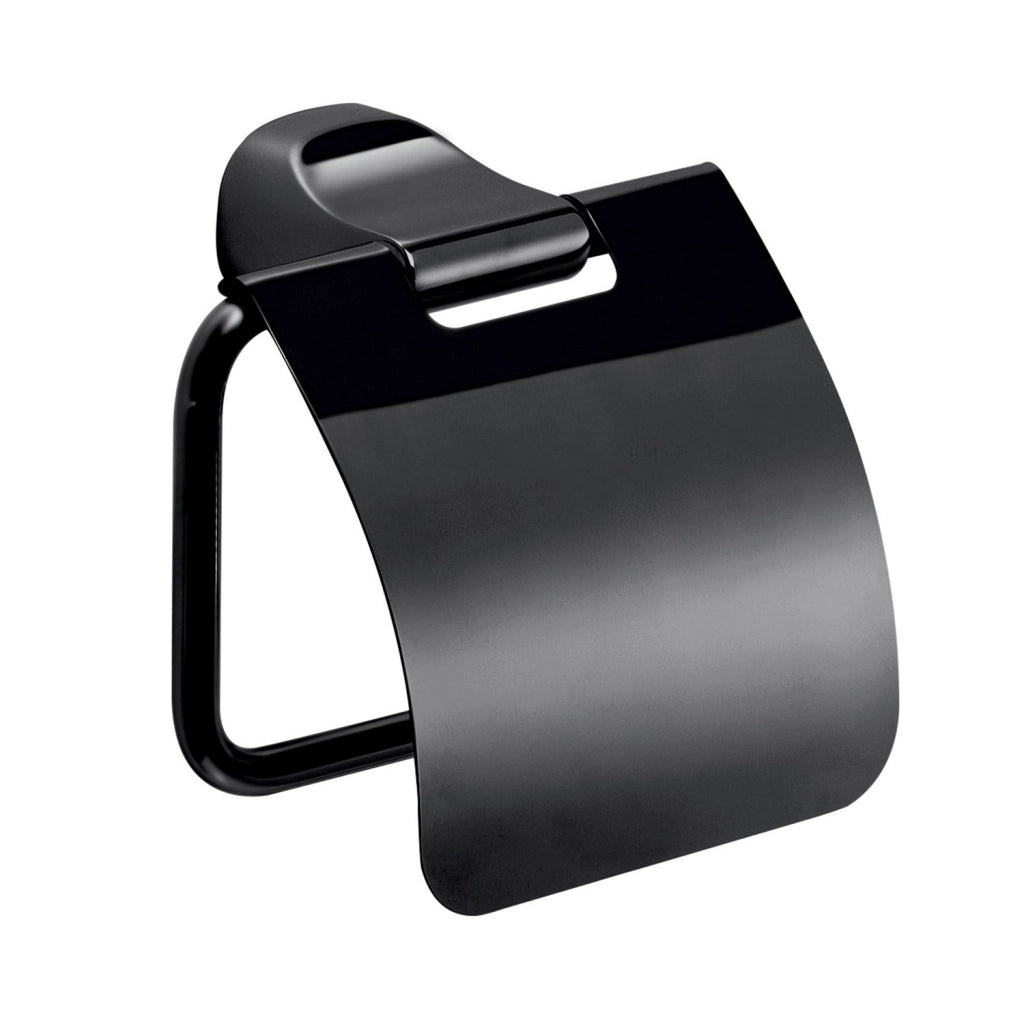 Portarotolo coperto da muro in acciaio inox e Cromall ST25 Gedy serie STELVIO Nero Opaco