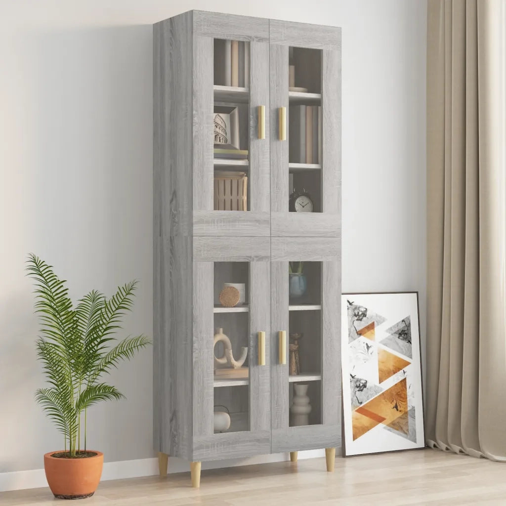 Armadietto Pensile a Parete Grigio Sonoma 69,5x34x90 cm