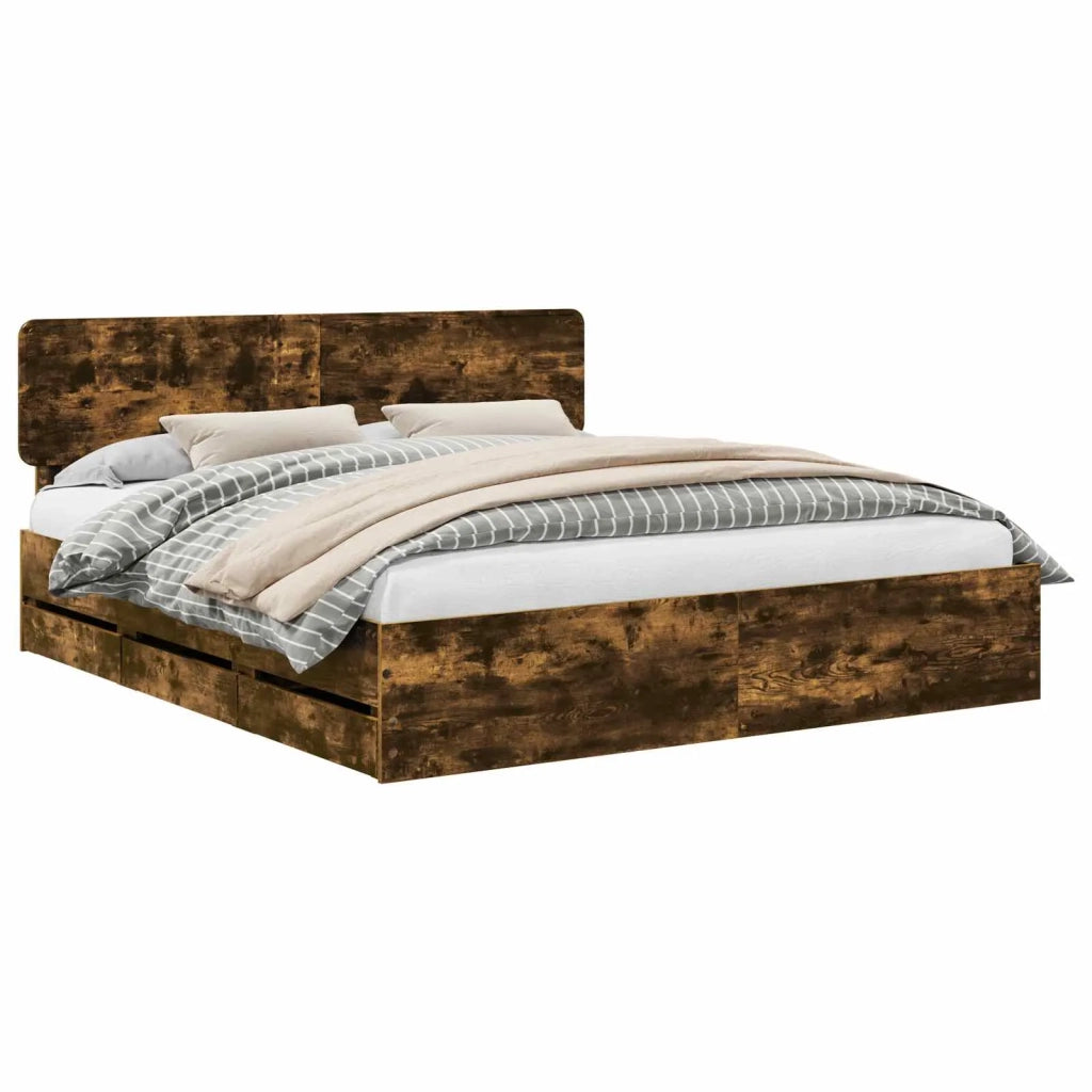 Struttura del letto Quercia Affumicata 200 x 200 cm 3412154