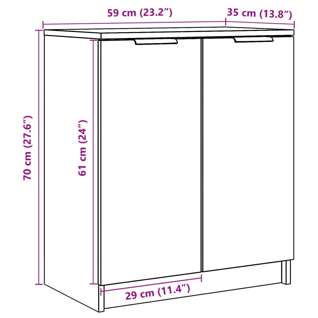 Scarpiera mobile contenitore per scarpe mobile per ingresso/corridoio/soggiorno legno invecchiato 59 x 35 x 70 cm legno ingegnerizzato marrone 02_0022109