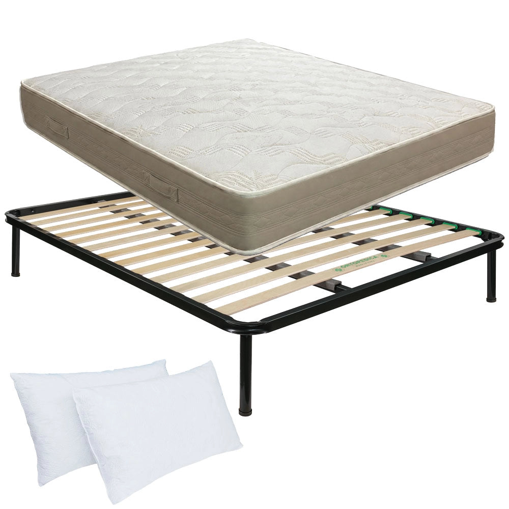 Kit rete ortopedica e materasso in memoy foam matrimoniale 160x190 Finlandia H22, cuscini inclusi - Comprarredo