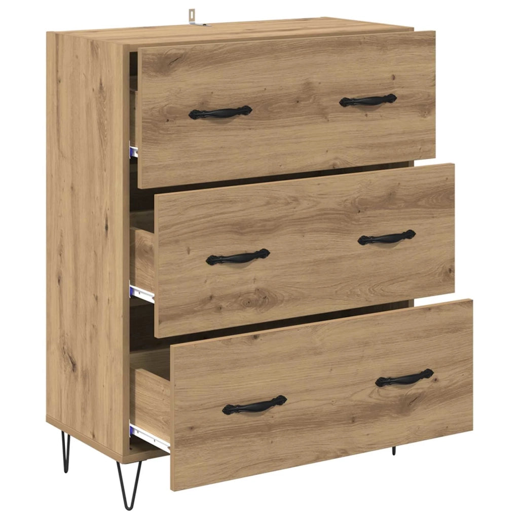 Credenza | Madia | Buffet da pranzo | Armadio da pranzo con cassetto Rovere artigianale 69,5 x 34 x 90 cm