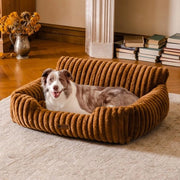 Letto per Gatti e Cani - Letti per Gatti e Cani per Interni - Materiale soffice e lanoso - Letto per Gatti e Cani compatto - Letto per Cani e Gatti rilassante - Dimensioni: 91x72x30cm - colore miele