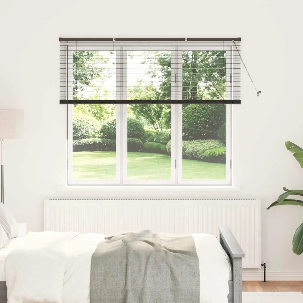 vidaXL Tenda per Finestra con tende Nero Alluminio