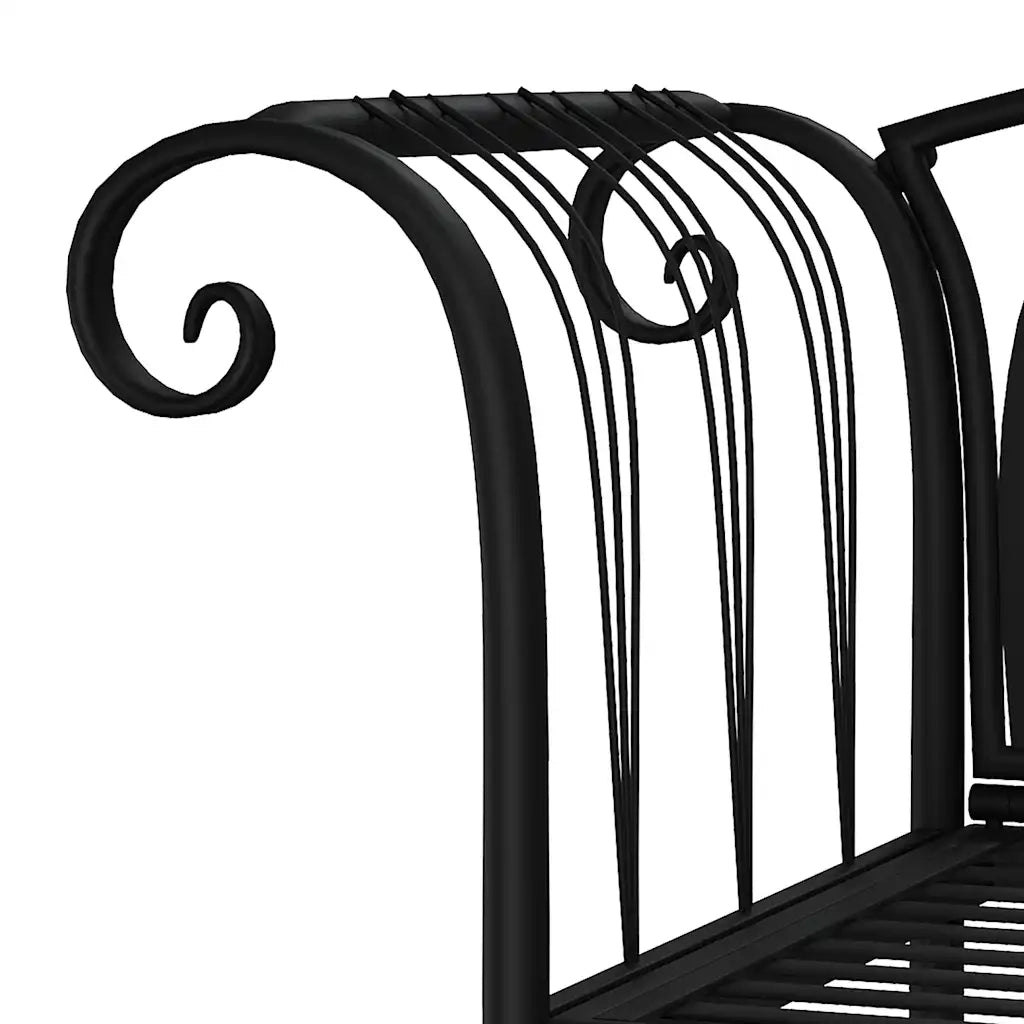 Panchina da Giardino | Panca da Giardino a 2 Posti 128 cm Nera in Acciaio