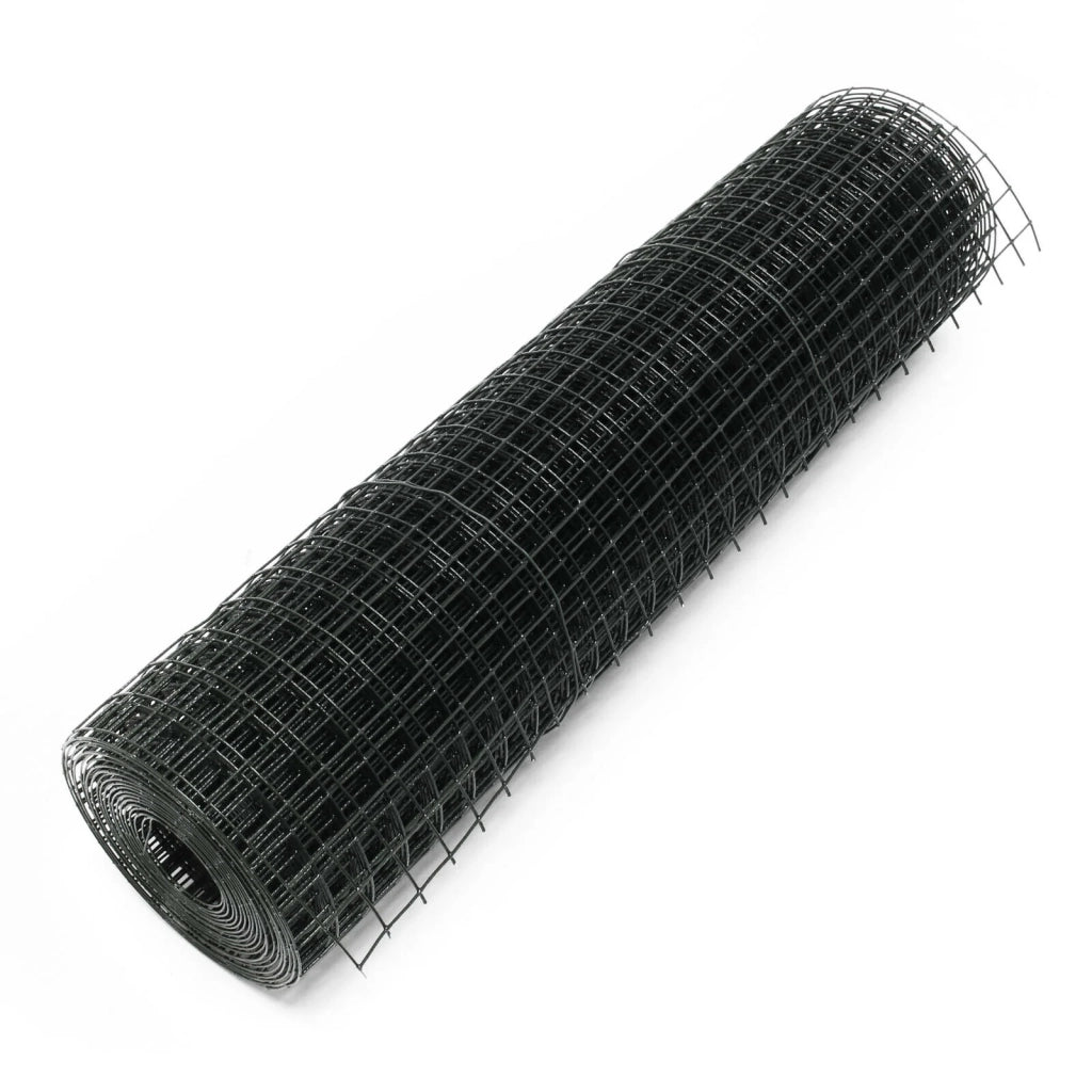 Rete per voliera a quattro angoli con maglia 25 x 25 mm 100 cm x 10 m nera 16_0001845