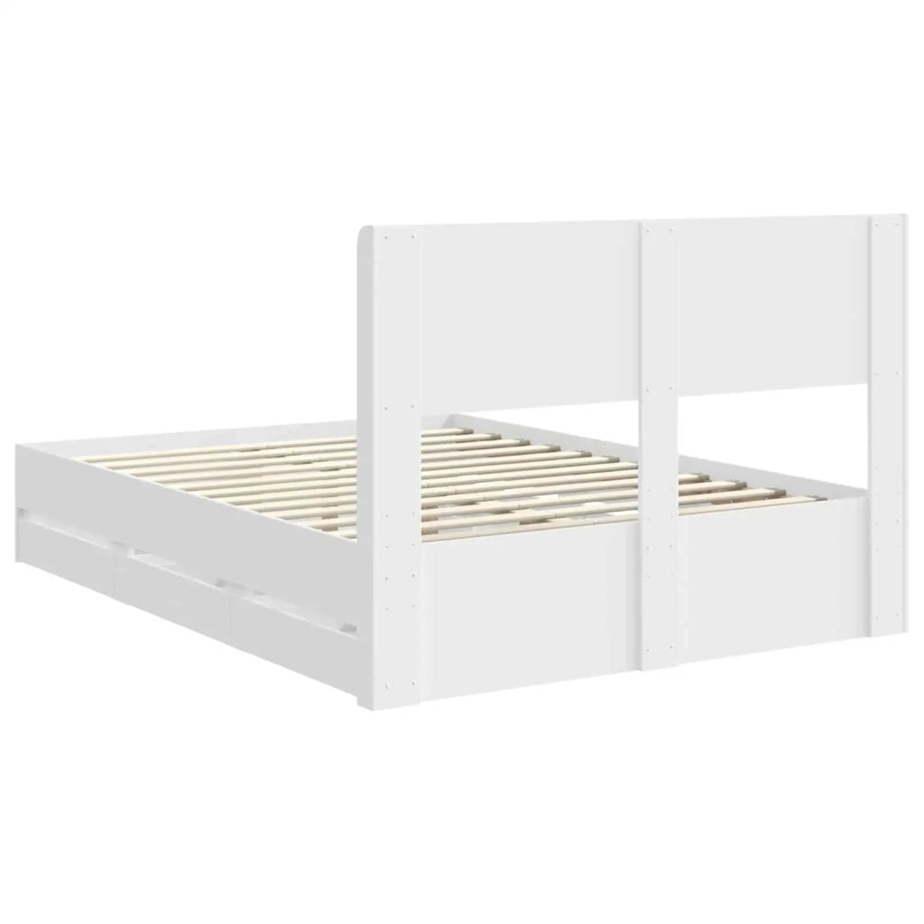 Struttura del letto con stoccaggio e testata Bianco 3414293