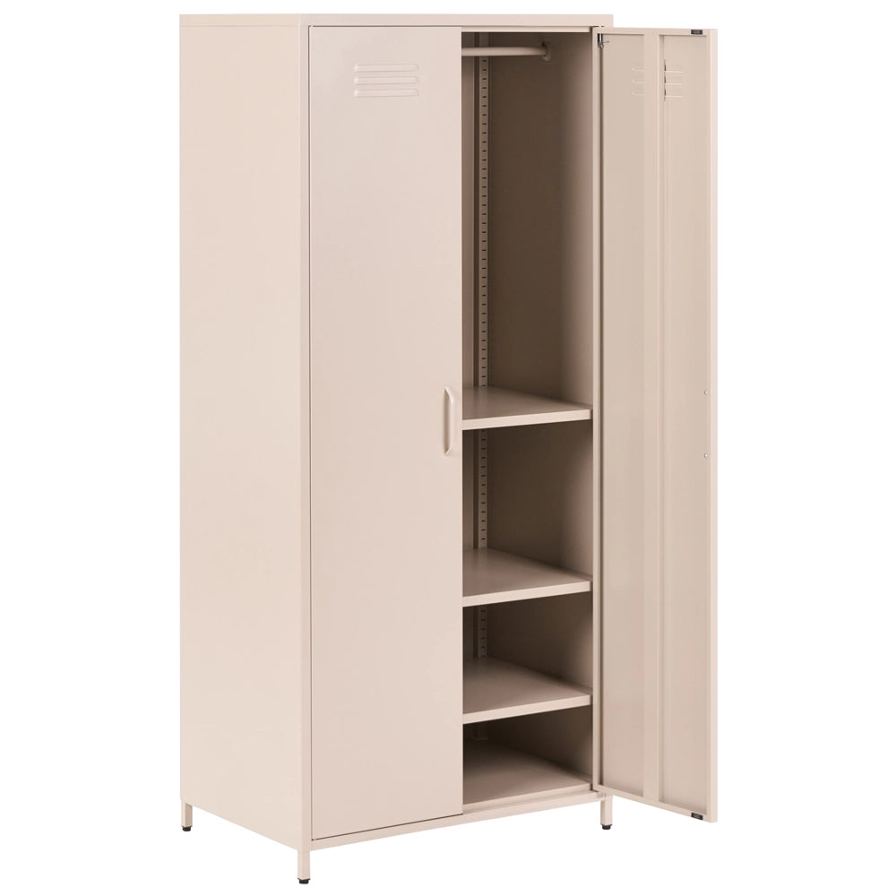 Armadio Portaoggetti Home Office Acciaio Blu Navy 2 Ante 4 Ripiani Design Industriale